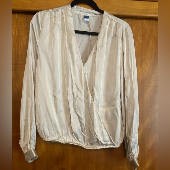 Cream satin wrap blouse - Picture 1 of 3
